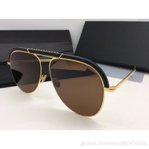 Cat Eye Sunglasses Gold Semi Rimless Cat Eye Sun Glasses Wholesale Manufactory